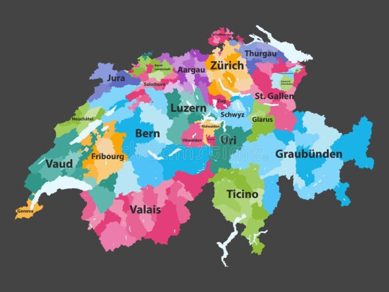 carte du canton de vaud avec frontieres visibles