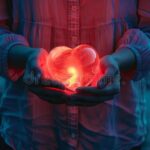 main-tendant-un-coeur-rouge-lumineux